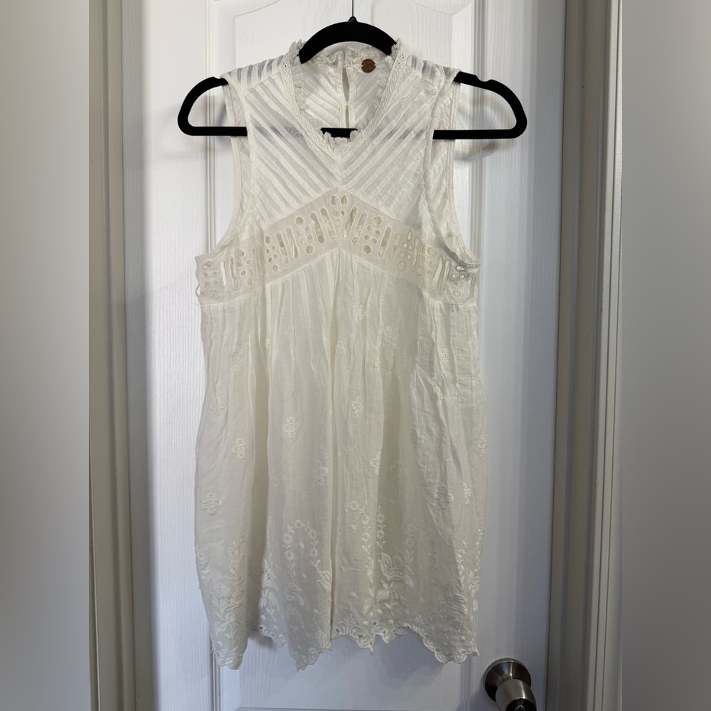 FP One Sleeveless White Lace Top Size XS